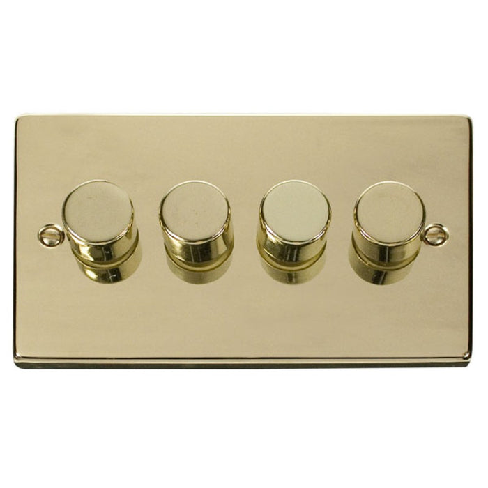 Click Deco Polished Brass 4 Gang 2 Way Dimmer Switch VPBR154
