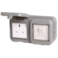 BG Weatherproof Unswitched Socket & 1G Light Switch IP55 WPB21