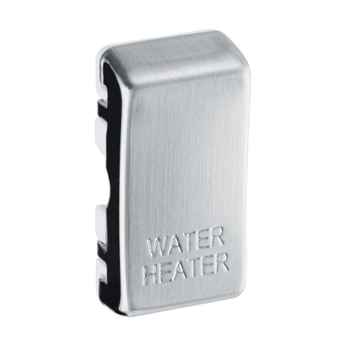 BG Grid Brushed Steel Engraved 'Water Heater' Rocker RRWHBS Available from RS Electrical Supplies