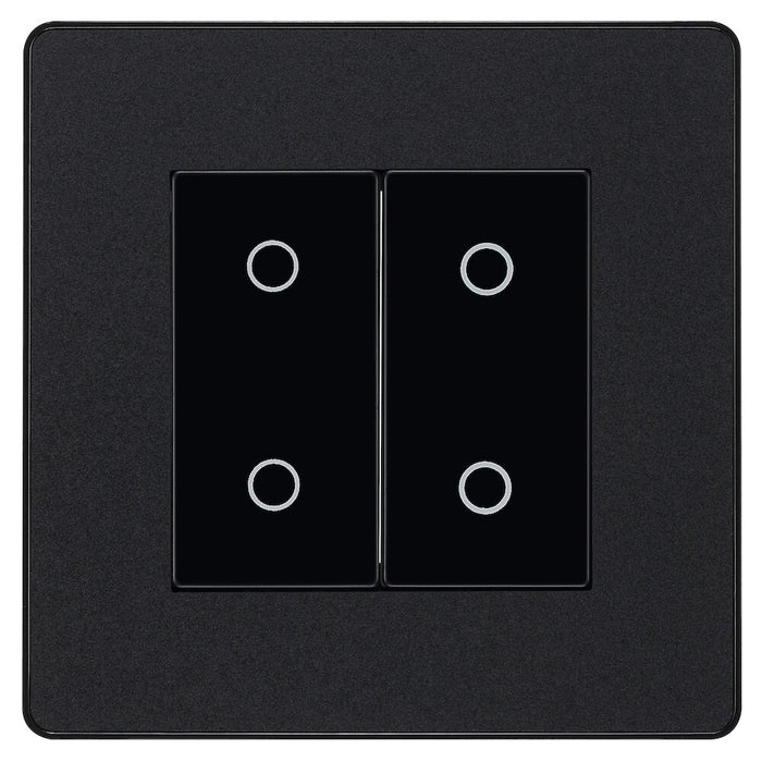 BG Evolve Matt Black 2G Master Touch Dimmer Switch PCDMBTDM2B Available from RS Electrical Supplies