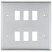 BG Nexus Metal Brushed Steel 6G Grid Plate RNBS6 Available from RS Electrical Supplies